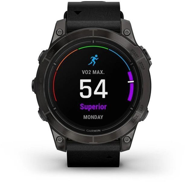 Смарт-годинник Garmin Epix Pro (Gen 2) 47mm Sapphire Carbon Grey DLC Titanium with Black Leather Band 1118724 фото