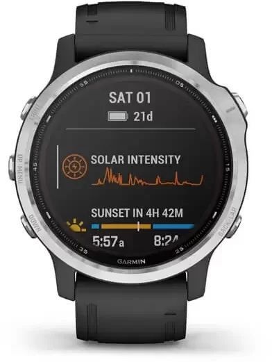 Смарт-часы Garmin Fenix 6S Solar Silver with Black Band 724010 фото