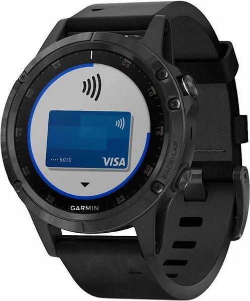 Смарт-часы Garmin Fenix 5 Plus Sapphire Black with Black Leather Band 688792 фото