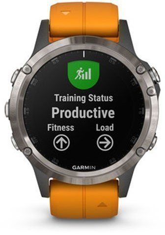 Смарт-часы Garmin Fenix 5 Plus Sapphire Titanium with Solar Flare Orange Band 755036 фото