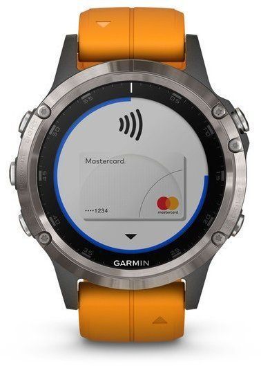 Смарт-часы Garmin Fenix 5 Plus Sapphire Titanium with Solar Flare Orange Band 755036 фото