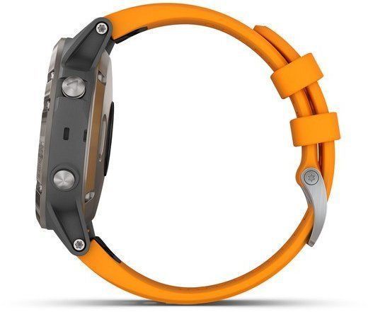 Смарт-часы Garmin Fenix 5 Plus Sapphire Titanium with Solar Flare Orange Band 755036 фото
