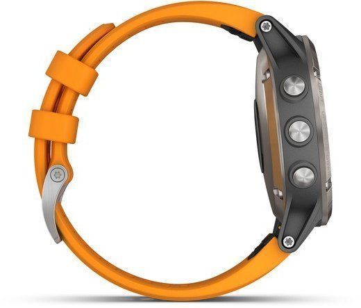 Смарт-часы Garmin Fenix 5 Plus Sapphire Titanium with Solar Flare Orange Band 755036 фото