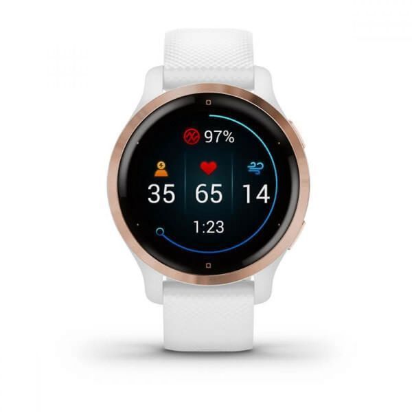 Смарт-годинник Garmin Venu 2S Rose Gold Stainless Steel Bezel with White Case and Silicone Band 851316 фото