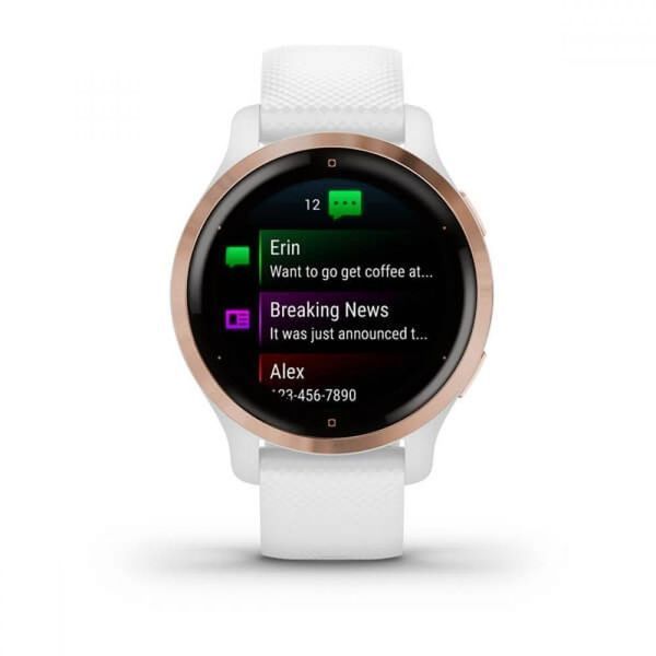 Смарт-годинник Garmin Venu 2S Rose Gold Stainless Steel Bezel with White Case and Silicone Band 851316 фото