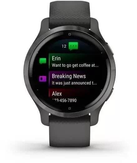 Смарт-часы Garmin Venu 2S Slate Stainless Steel Bezel with Graphite Case and Silicone Band 815717 фото