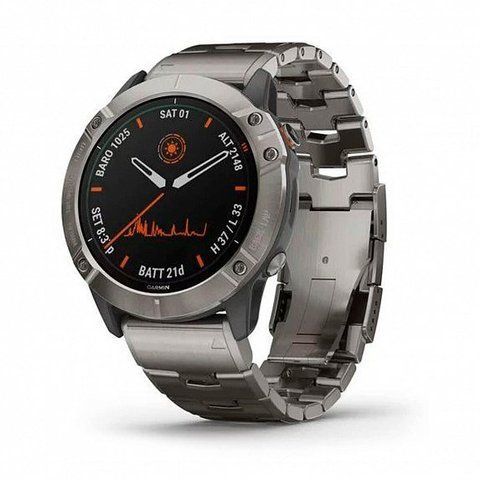 Смарт-годинник Garmin Fenix ​​6X Pro Solar Titanium with Vented Titanium Bracelet 587111 фото