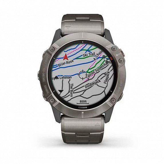 Смарт-годинник Garmin Fenix ​​6X Pro Solar Titanium with Vented Titanium Bracelet 587111 фото