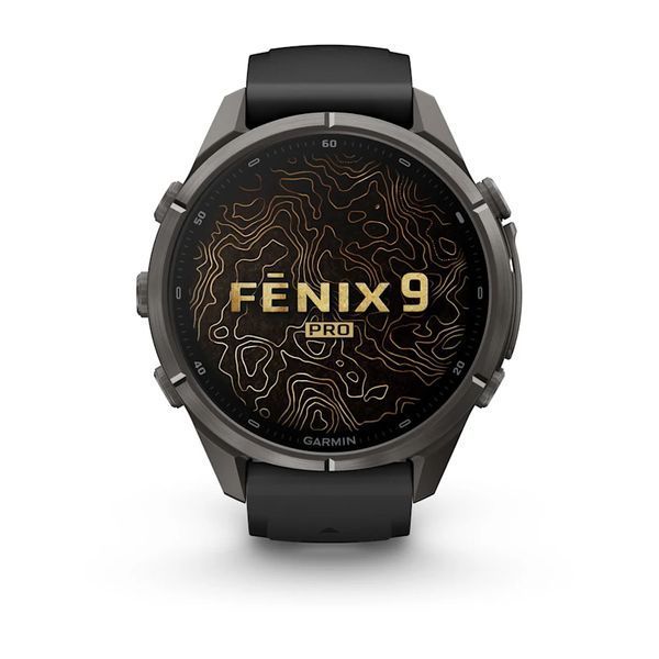 Смарт-годинник Garmin Fenix 9 Pro 43mm Carbon Gray DLC Titanium with Black Silicone Band (010-04335-15/16) 1482129 фото