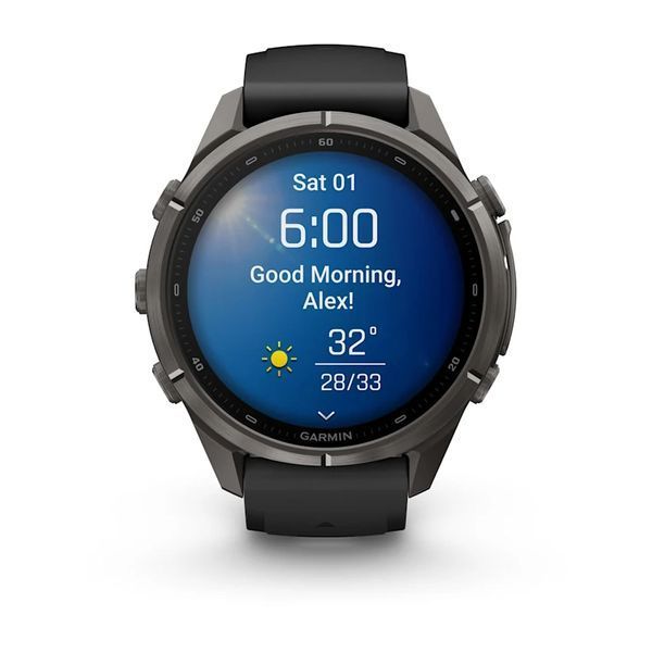 Смарт-годинник Garmin Fenix 9 Pro 43mm Carbon Gray DLC Titanium with Black Silicone Band (010-04335-15/16) 1482129 фото