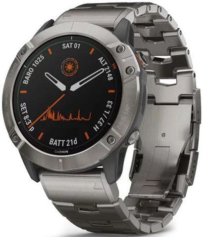 Смарт-годинник Garmin Fenix ​​6X Pro Solar Titanium with Vented Titanium Bracelet 835289 фото