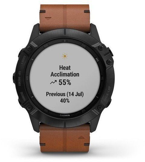 Смарт-часы Garmin Fenix 6X Sapphire Black DLC with Chestnut Leather Band 699425 фото