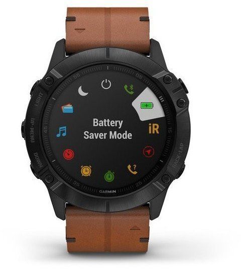 Смарт-часы Garmin Fenix 6X Sapphire Black DLC with Chestnut Leather Band 699425 фото