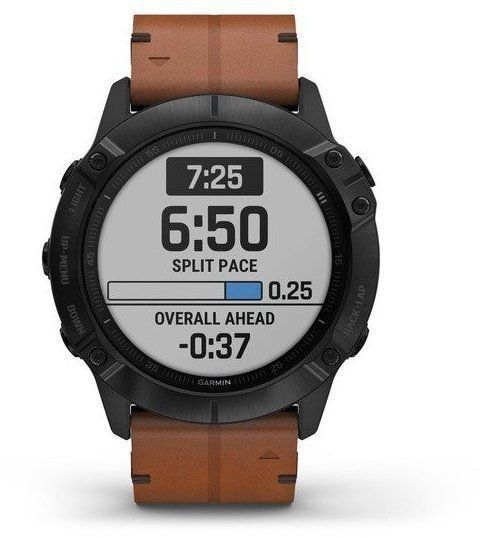Смарт-часы Garmin Fenix 6X Sapphire Black DLC with Chestnut Leather Band 699425 фото