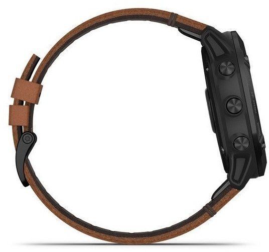 Смарт-часы Garmin Fenix 6X Sapphire Black DLC with Chestnut Leather Band 699425 фото