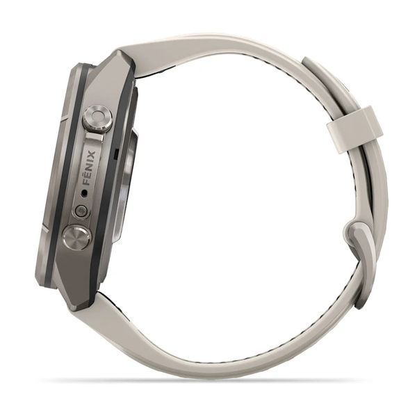 Смарт-часы Garmin Fenix 9 Pro 43mm Titanium with Fog Gray/Sandstone Silicone Band (010-04335-85/86) 1482131 фото
