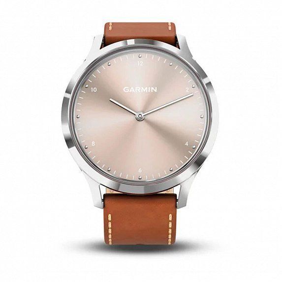Смарт-годинник Garmin Vivomove HR Premium Silver with Tan Italian Leather Band 556031 фото