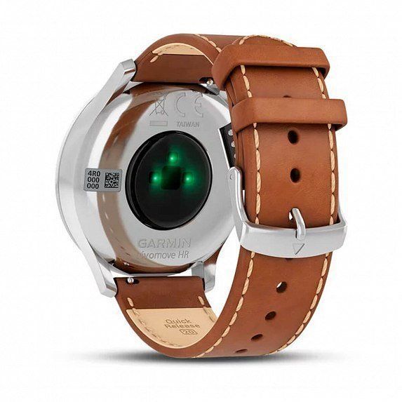 Смарт-годинник Garmin Vivomove HR Premium Silver with Tan Italian Leather Band 556031 фото