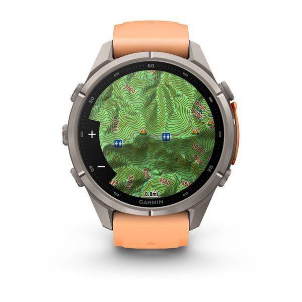 Смарт-годинник Garmin Fenix 9 Pro 43mm Titanium with Shell Pink/Orange Silicone Band (010-04335-05/06) 1482132 фото