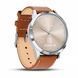 Смарт-годинник Garmin Vivomove HR Premium Silver with Tan Italian Leather Band 556031 фото 5