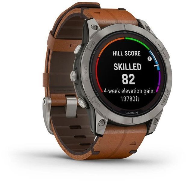 Смарт-часы Garmin Fenix 7 Pro Sapphire Solar Titanium with Chestnut Leather Band 1118665 фото