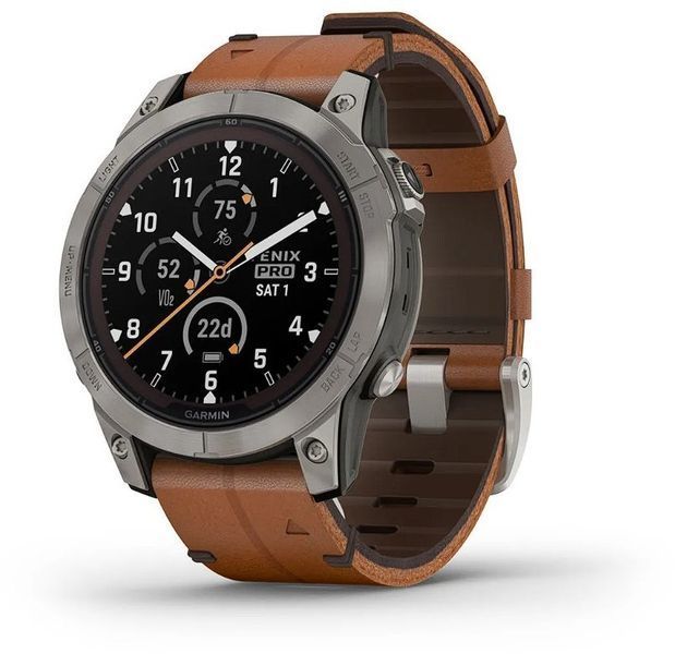 Смарт-часы Garmin Fenix 7 Pro Sapphire Solar Titanium with Chestnut Leather Band 1118665 фото