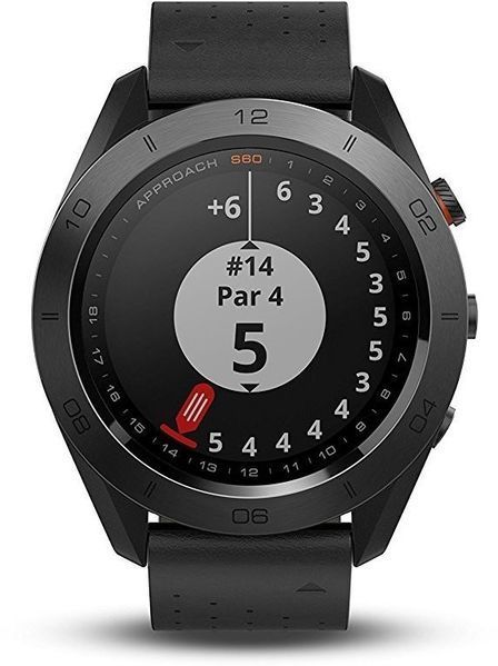 Смарт-годинник Garmin Approach S60 Premium Black Ceramic Bezel with Black Leather Band 755038 фото