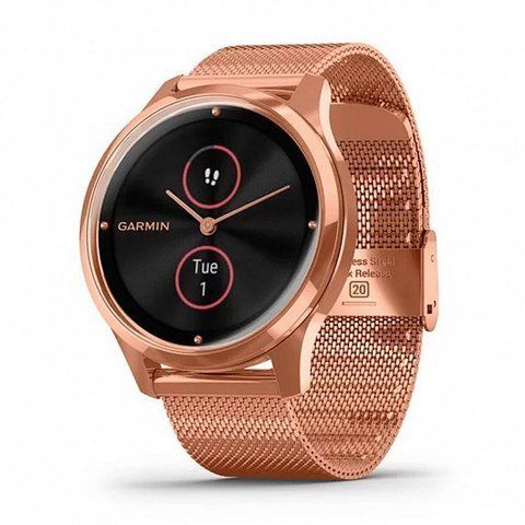 Смарт-годинник Garmin Vivomove Luxe 18K Rose Gold PVD Stainless Steel Case with Rose Gold Milanese Band 587122 фото
