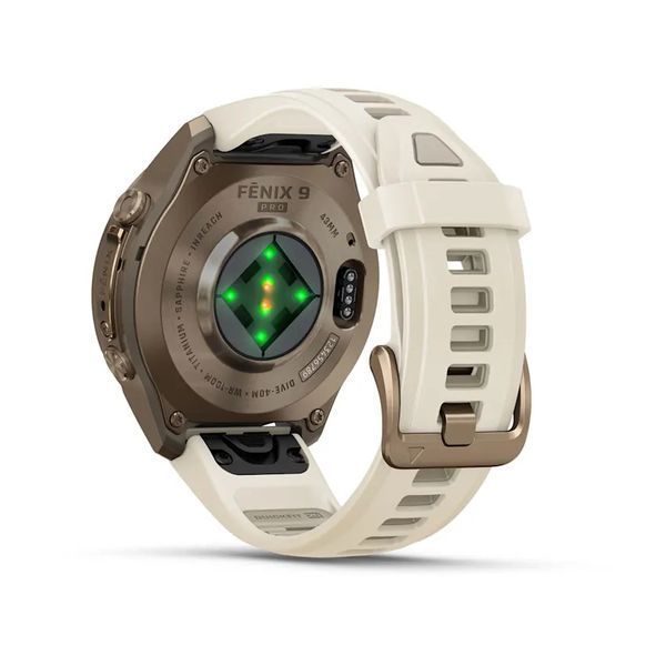 Смарт-годинник Garmin Fenix 9 Pro 43mm LTE Autumn Gold Titanium with Cream Silicone Band (010-04335-20/21) 1482135 фото
