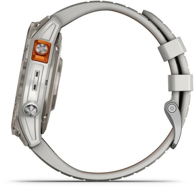 Смарт-часы Garmin Fenix 7 Pro Sapphire Solar Titanium with Fog Gray/Ember Orange Band 1118686 фото
