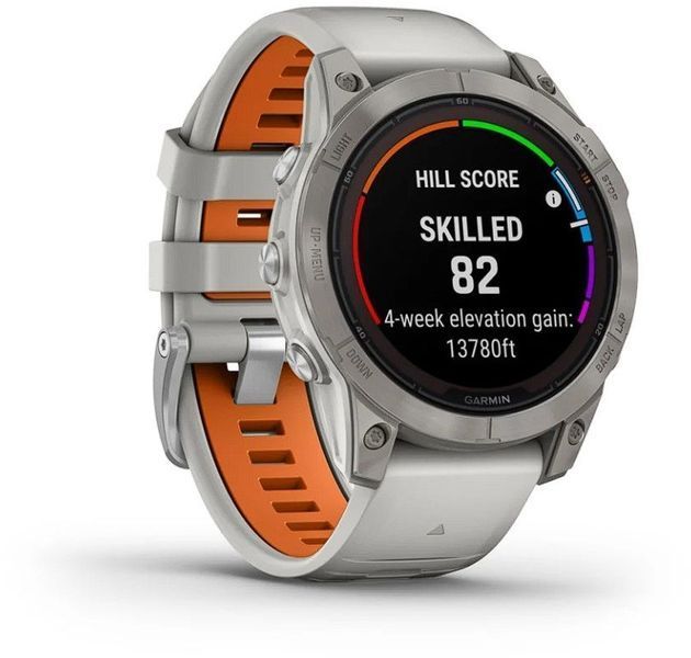 Смарт-часы Garmin Fenix 7 Pro Sapphire Solar Titanium with Fog Gray/Ember Orange Band 1118686 фото