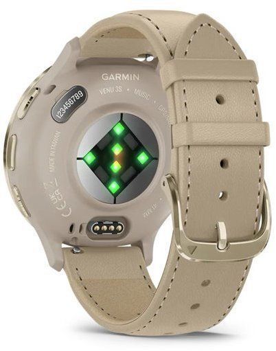 Смарт-годинник Garmin Venu 3S Soft Gold Stainless Steel Bezel with French Grey Case and Leather Band 1171378 фото