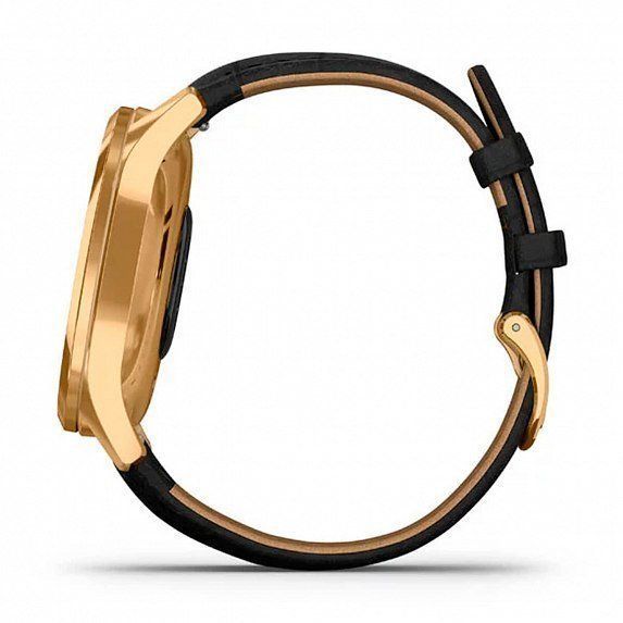 Смарт-часы Garmin Vivomove Luxe 24K Gold PVD Stainless Steel Case with Black Embossed Italian Leather Band 587121 фото