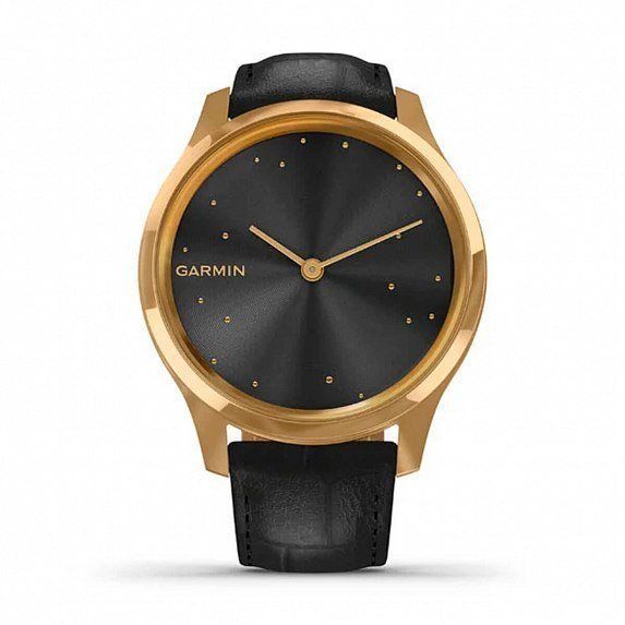 Смарт-часы Garmin Vivomove Luxe 24K Gold PVD Stainless Steel Case with Black Embossed Italian Leather Band 587121 фото