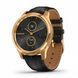 Смарт-часы Garmin Vivomove Luxe 24K Gold PVD Stainless Steel Case with Black Embossed Italian Leather Band 587121 фото 1