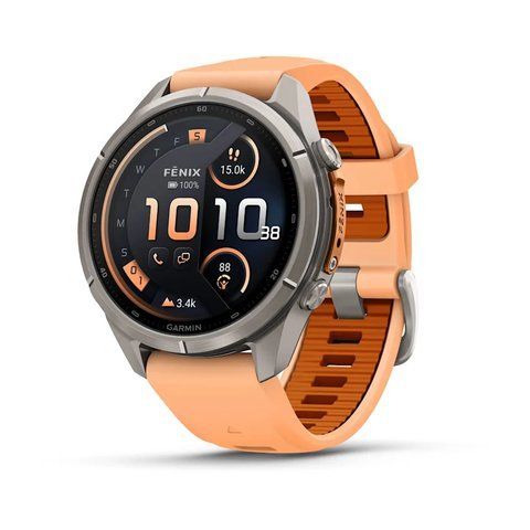 Смарт-часы Garmin Fenix 9 Pro 43mm LTE Titanium with Shell Pink/Orange Silicone Band (010-04335-00/01) 1482137 фото