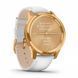 Смарт-годинник Garmin Vivomove Luxe 24K Gold PVD Stainless Steel Case with White Italian Leather Band 587120 фото 5