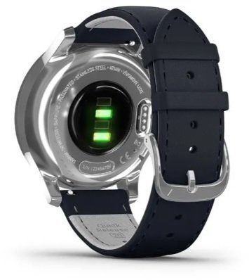 Смарт-часы Garmin Vivomove Luxe Silver stainless steel case with navy Italian leather band 941580 фото