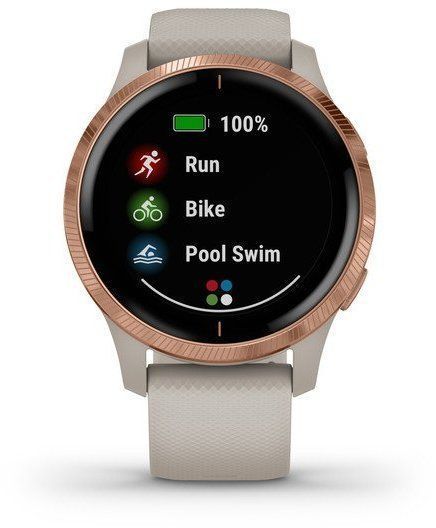 Смарт-часы Garmin Venu Rose Gold Stainless Steel Bezel with Light Sand Case and Silicone Band 695393 фото