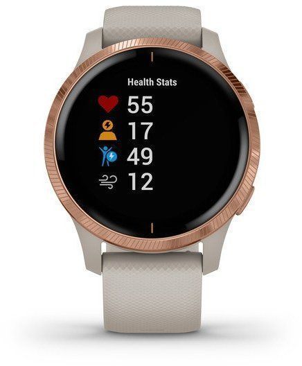 Смарт-часы Garmin Venu Rose Gold Stainless Steel Bezel with Light Sand Case and Silicone Band 695393 фото