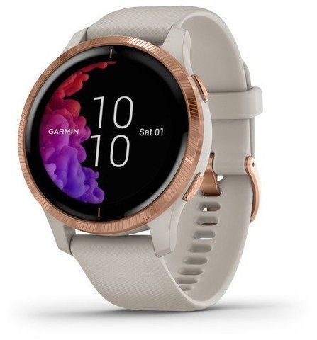 Смарт-годинник Garmin Venu Rose Gold Stainless Steel Bezel with Light Sand Case and Silicone Band 695393 фото