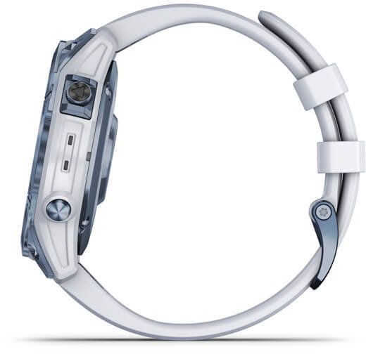 Смарт-часы Garmin Fenix 7 Sapphire Solar Mineral Blue DLC Titanium with Whitestone Band 893973 фото