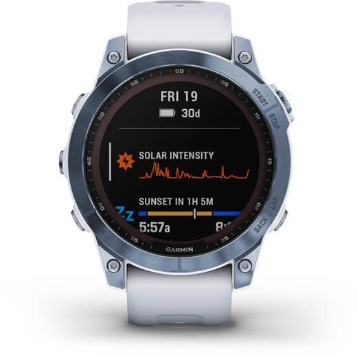 Смарт-часы Garmin Fenix 7 Sapphire Solar Mineral Blue DLC Titanium with Whitestone Band 893973 фото