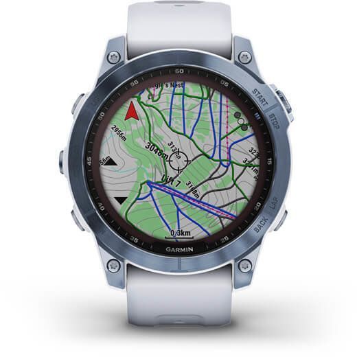 Смарт-часы Garmin Fenix 7 Sapphire Solar Mineral Blue DLC Titanium with Whitestone Band 893973 фото