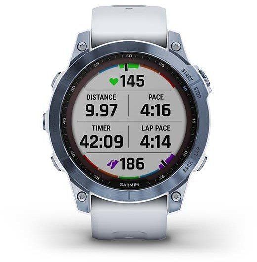 Смарт-часы Garmin Fenix 7 Sapphire Solar Mineral Blue DLC Titanium with Whitestone Band 893973 фото