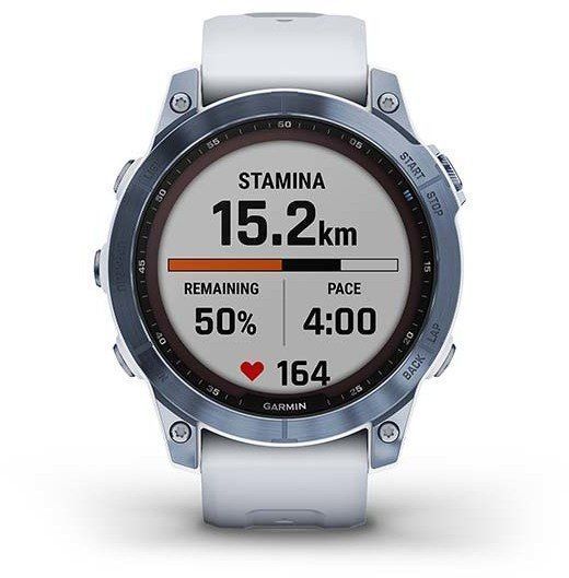 Смарт-часы Garmin Fenix 7 Sapphire Solar Mineral Blue DLC Titanium with Whitestone Band 893973 фото