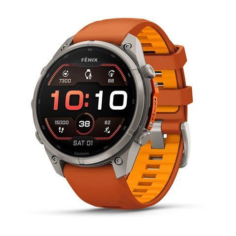 Смарт-часы Garmin Fenix 9 Pro 47mm Titanium with Autumn Orange/Orange Silicone Band (010-04336-05/06) 1482144 фото