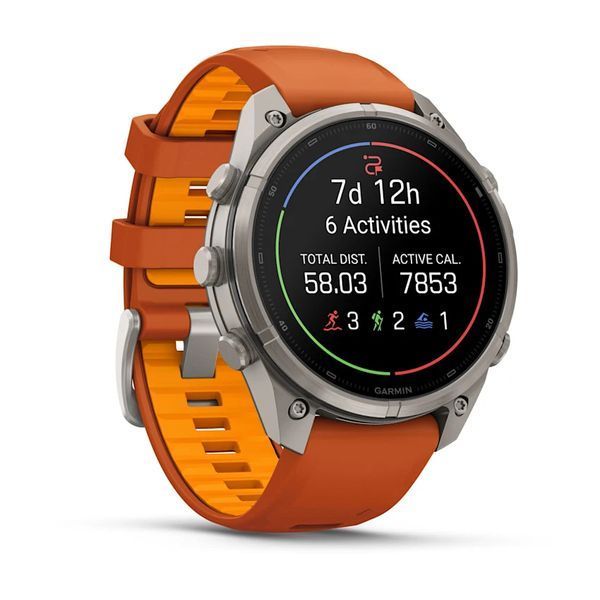 Смарт-часы Garmin Fenix 9 Pro 47mm Titanium with Autumn Orange/Orange Silicone Band (010-04336-05/06) 1482144 фото