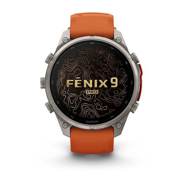 Смарт-часы Garmin Fenix 9 Pro 47mm Titanium with Autumn Orange/Orange Silicone Band (010-04336-05/06) 1482144 фото