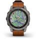 Смарт-годинник Garmin Fenix ​​7 Sapphire Solar Titanium with Chestnut Leather Band 893974 фото 3